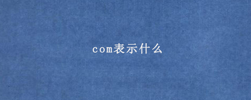 com表示什么