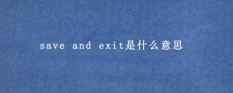 save and exit是什么意思