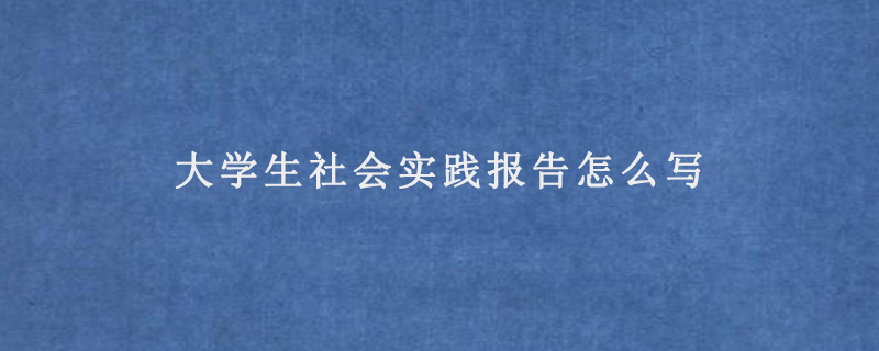 大学生社会实践报告怎么写(大学生社会实践报告范文)