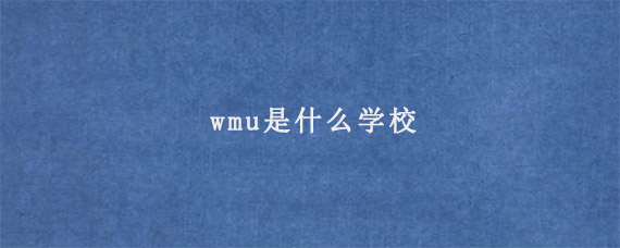 wmu是什么学校