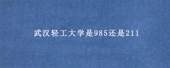 武汉轻工大学是985还是211