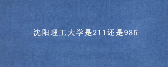 沈阳理工大学是211还是985