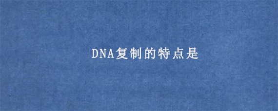 DNA复制的特点是