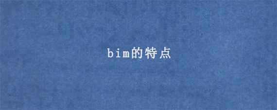 bim的特点