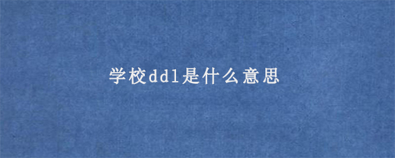 学校ddl是什么意思