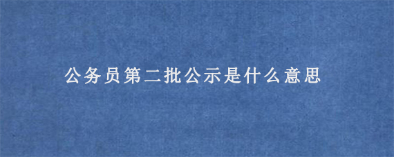 公务员第二批公示是什么意思