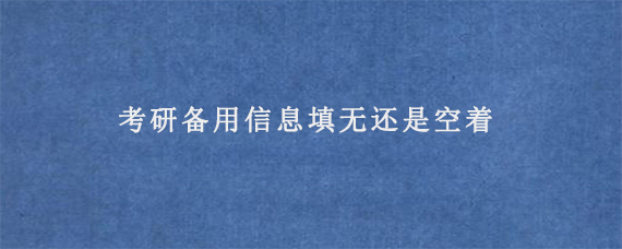 考研备用信息填无还是空着