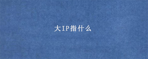 大IP指什么