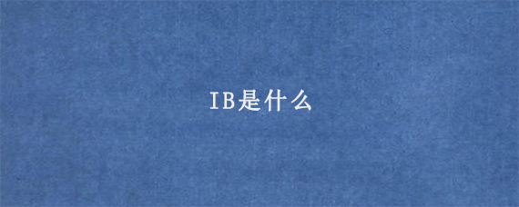 IB是什么