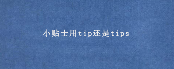 小贴士用tip还是tips