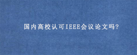 国内高校认可IEEE会议论文吗?