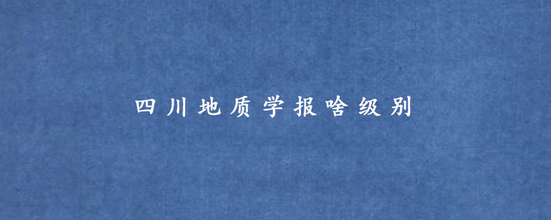 四川地质学报啥级别