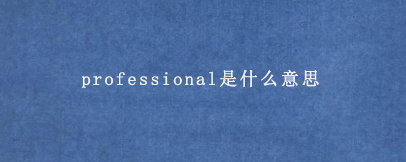 professional是什么意思