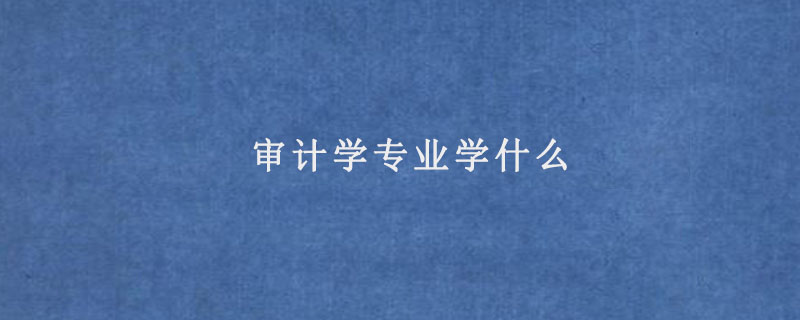 审计学专业学什么